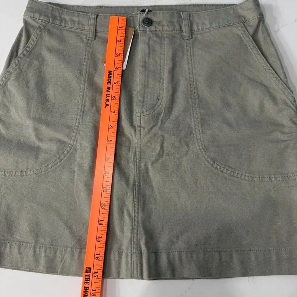 Patagonia Women's Stand Up Skirt Shale Khaki 100% Organic Cotton 12 NWT